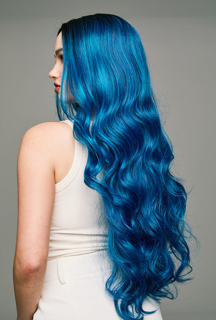 Vacation-ready vibes with Chloe's beachy blue waves by Ailsa's Wigs - perfect for pool parties and sunset cocktails