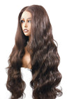 Susan | 28" Long Brown Body Wave Lace Front Synthetic Wig | Ailsa's Wigs