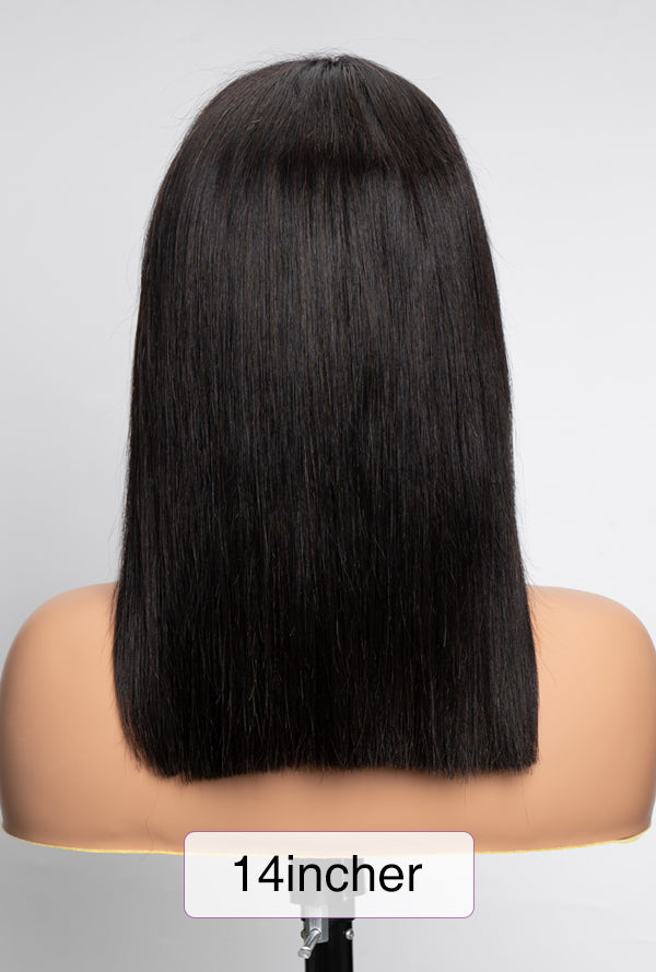 Short Bob Wig 14incher- 13x4 HD Lace Nature Black Human Hair Wig丨Lewis and Ailsa