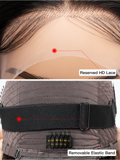 Short Bob Wig - 13x4 HD Lace Nature Black Human Hair Wig丨150 Density Wig丨Lewis and Ailsa