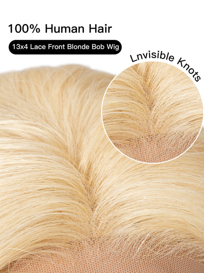 Human Hair 613 Blonde Wig - HD Lace Bob Straight Wig | Low Density Wigs | Lewis and Ailsa
