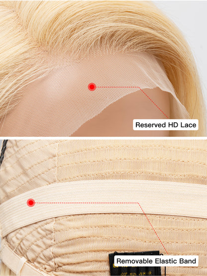 Human Hair 613 Blonde Wig - HD Lace Bob Straight Wig | Low Density Wigs | Lewis and Ailsa