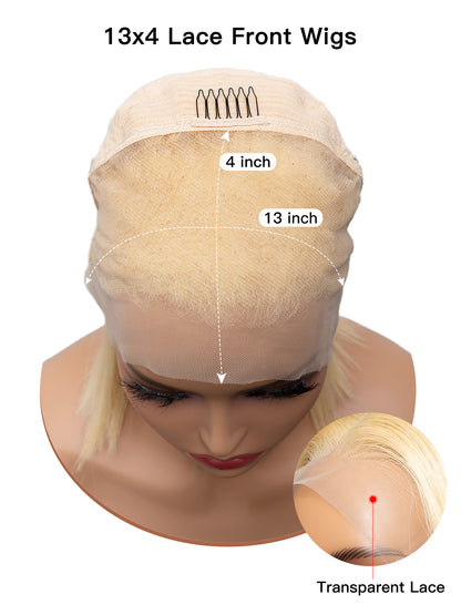 Human Hair 613 Blonde Wig - HD Lace Bob Straight Wig | Low Density Wigs | Lewis and Ailsa