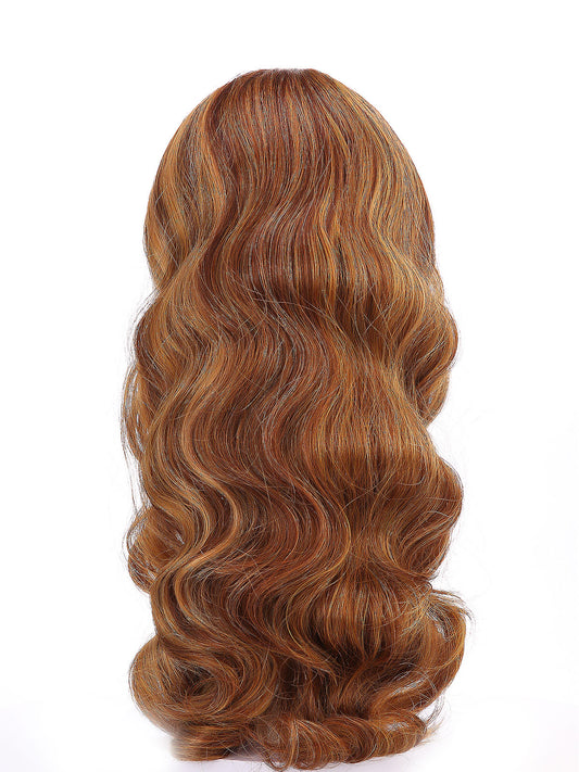 Noelle in Golden Strawberry | 23" Wavy Synthetic Hair Extension | Clip-In Hair Weft by ECCO Hair