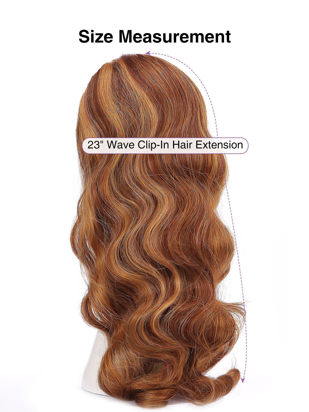 Noelle in Golden Strawberry | 23" Wavy Synthetic Hair Extension | Clip-In Hair Weft by ECCO Hair