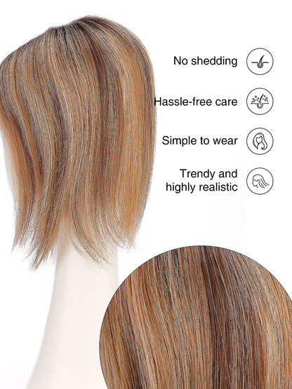 Elva in Toffee Rooted | 10" Remy Human Hair Topper | Mono Base Warm Blonde Hairpiece by ECCO Hair