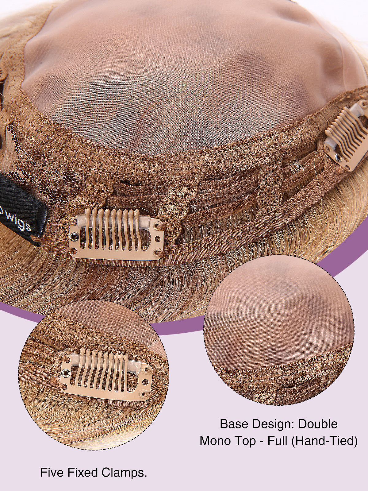 Elva in Honey Beige | 10" Remy Human Hair Topper | Mono Base Blonde Hairpiece by ECCO Hair