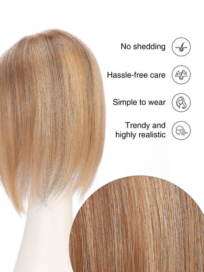 Elva in Honey Beige | 10" Remy Human Hair Topper | Mono Base Blonde Hairpiece by ECCO Hair