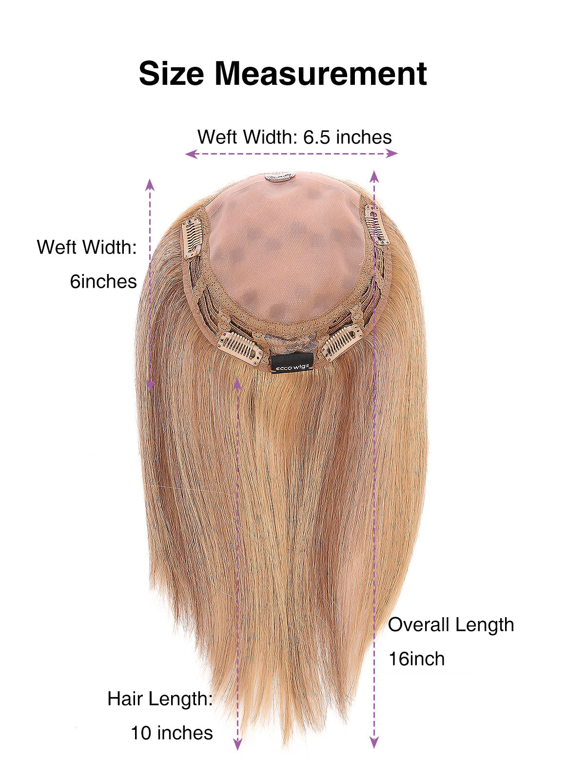 Elva in Honey Beige | 10" Remy Human Hair Topper | Mono Base Blonde Hairpiece by ECCO Hair