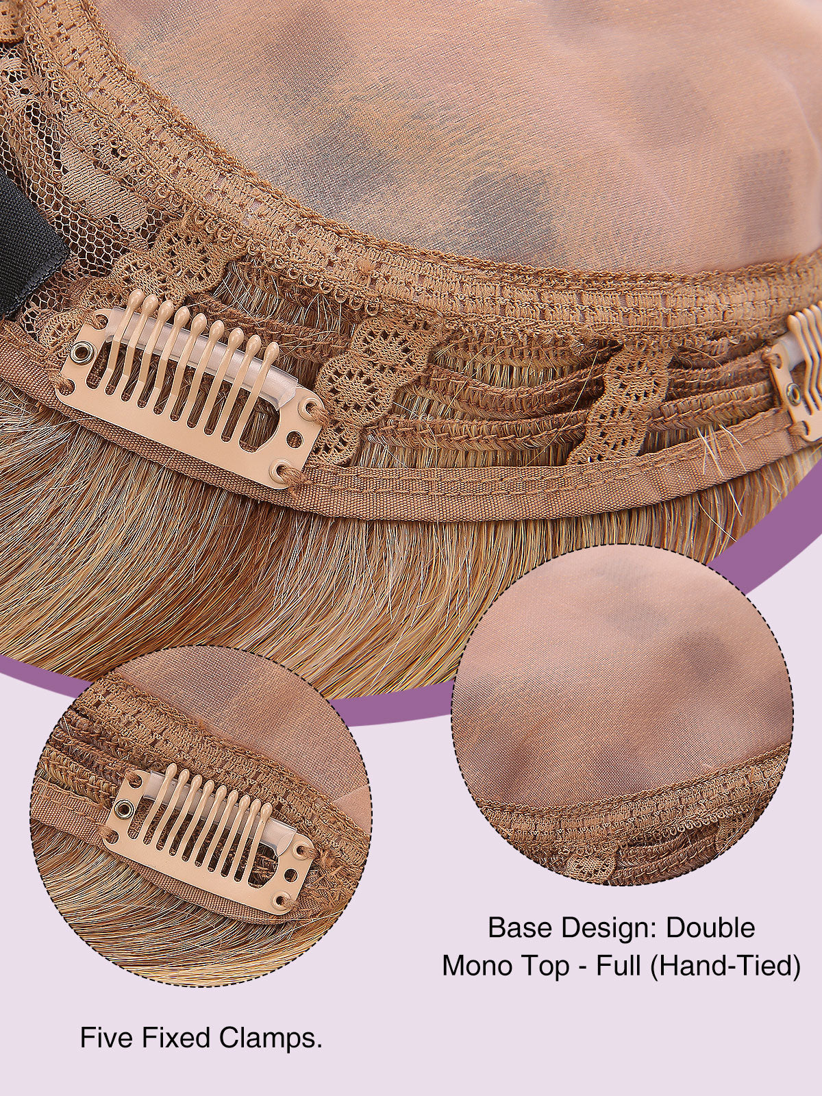 Elva in Ash Violet Blonde | 10" Remy Human Hair Topper | Mono Base Cool Blonde Top Piece by ECCO Hair