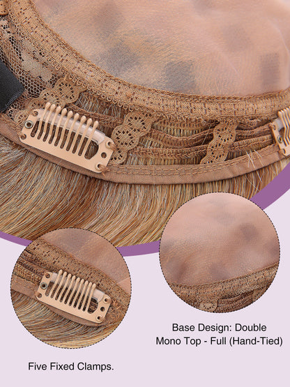 Elva in Ash Violet Blonde | 10" Remy Human Hair Topper | Mono Base Cool Blonde Top Piece by ECCO Hair