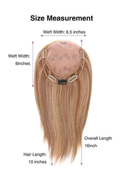 Elva in Ash Violet Blonde | 10" Remy Human Hair Topper | Mono Base Cool Blonde Top Piece by ECCO Hair