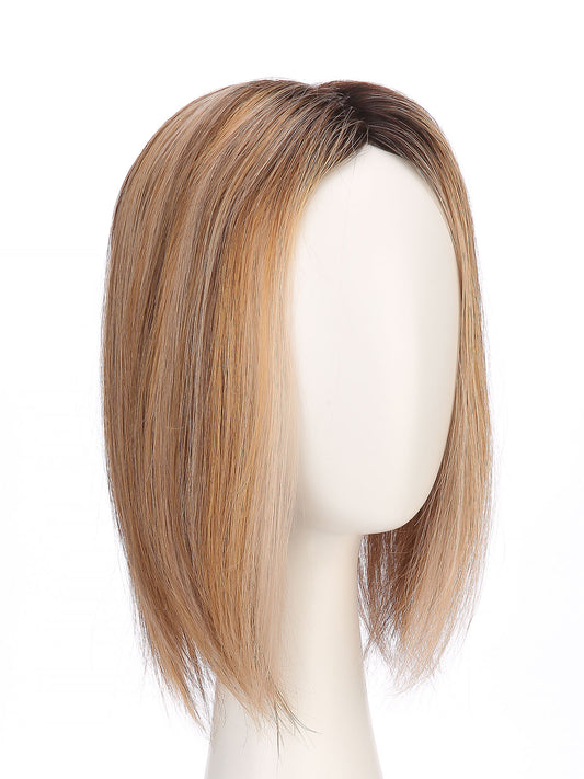 Maia in Toffee Rooted | 12" Remy Human Hair Topper | Mono Straight Hairpiece by ECCO Hair