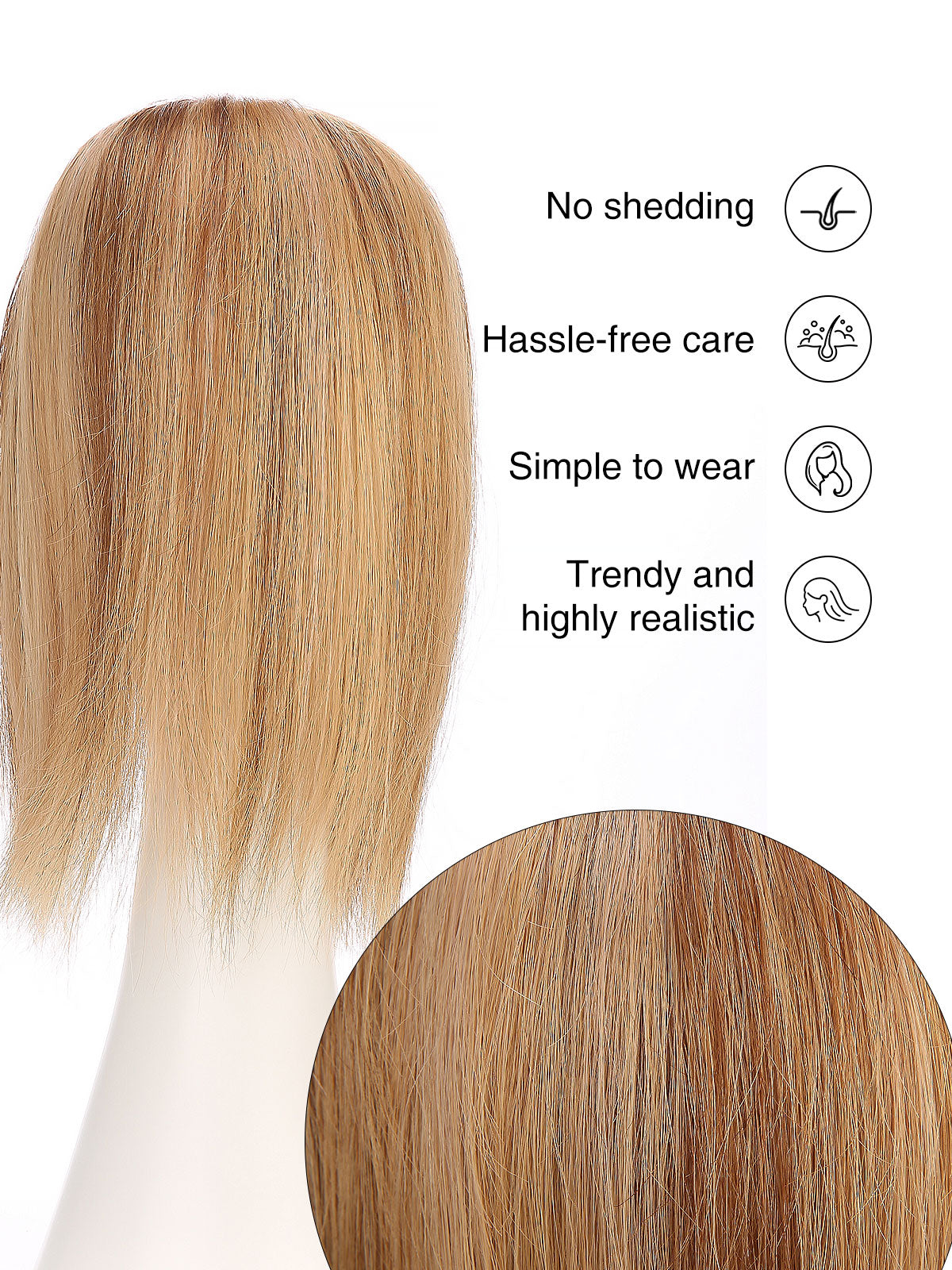 Maia in Honey Beige | 12" Remy Human Hair Topper | Mono Blonde Hairpiece by ECCO Hair