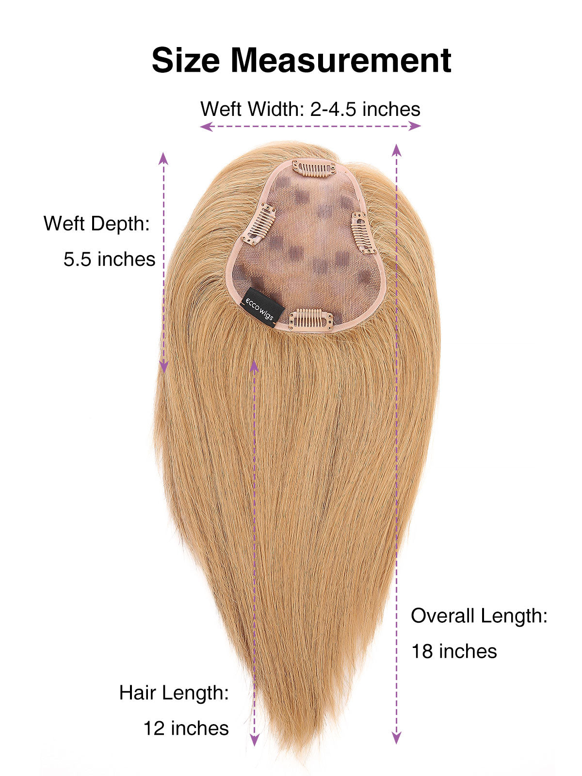 Maia in Honey Beige | 12" Remy Human Hair Topper | Mono Blonde Hairpiece by ECCO Hair