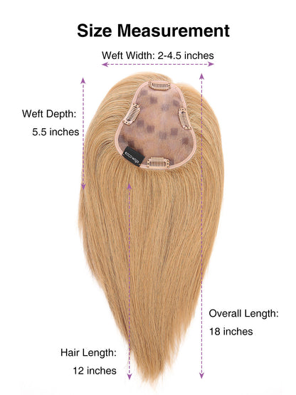 Maia in Honey Beige | 12" Remy Human Hair Topper | Mono Blonde Hairpiece by ECCO Hair