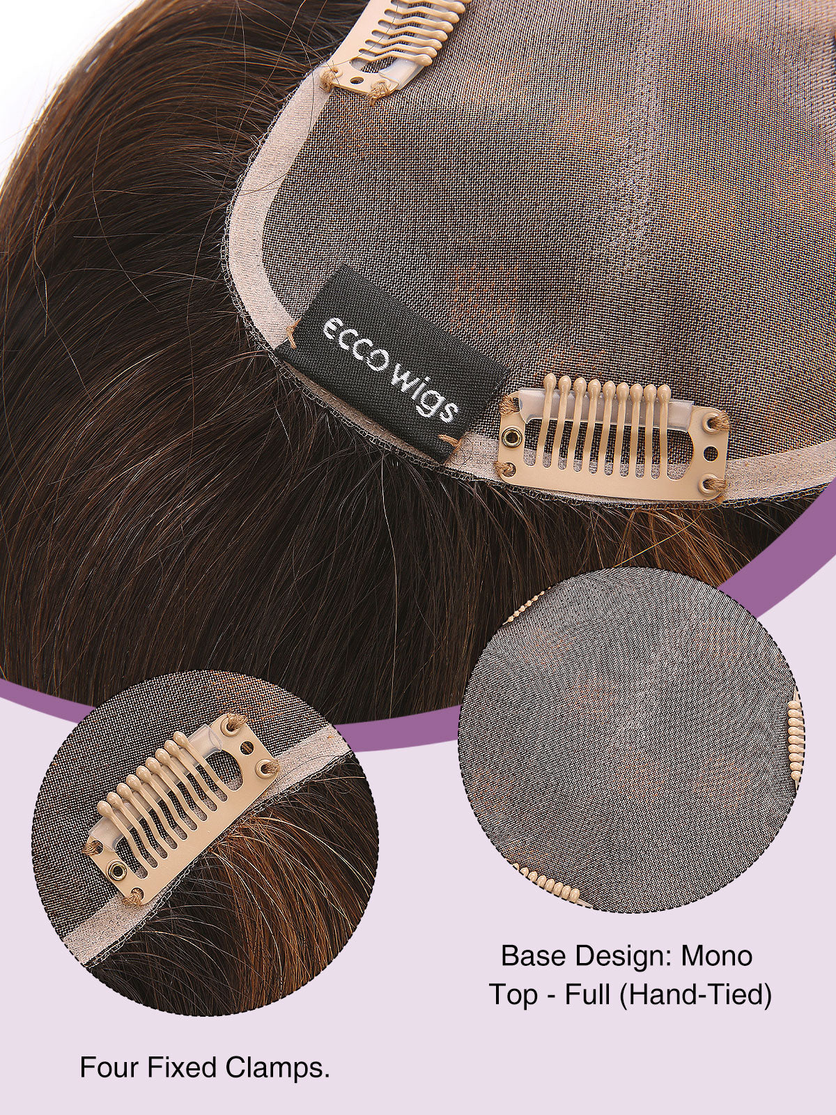 Maia in Amber Flame | 12" Remy Human Hair Topper | Red-Gold Mono Top Piece by ECCO Hair