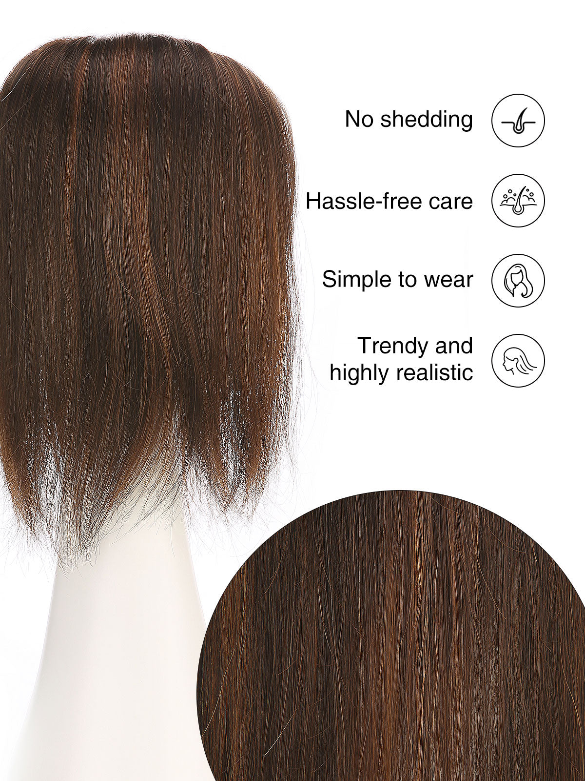 Maia in Amber Flame | 12" Remy Human Hair Topper | Red-Gold Mono Top Piece by ECCO Hair