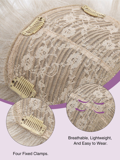 Aeris in Frost White | 6x6 Topper | Synthetic Light Density Hairpiece by ECCO Hair