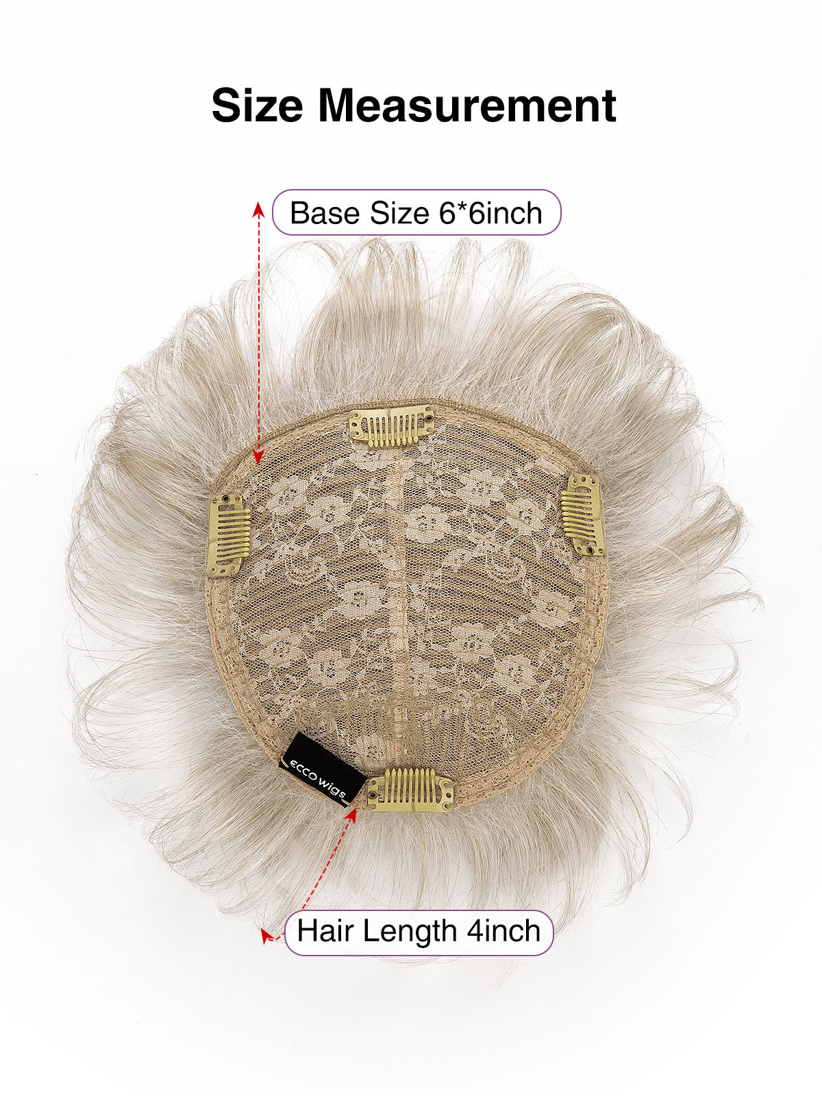 Aeris in Frost White | 6x6 Topper | Synthetic Light Density Hairpiece by ECCO Hair