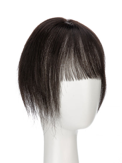 Elise in Natural Black | 9" Remy Human Hair Topper | HD Lace Closure with Bangs by ECCO Hair