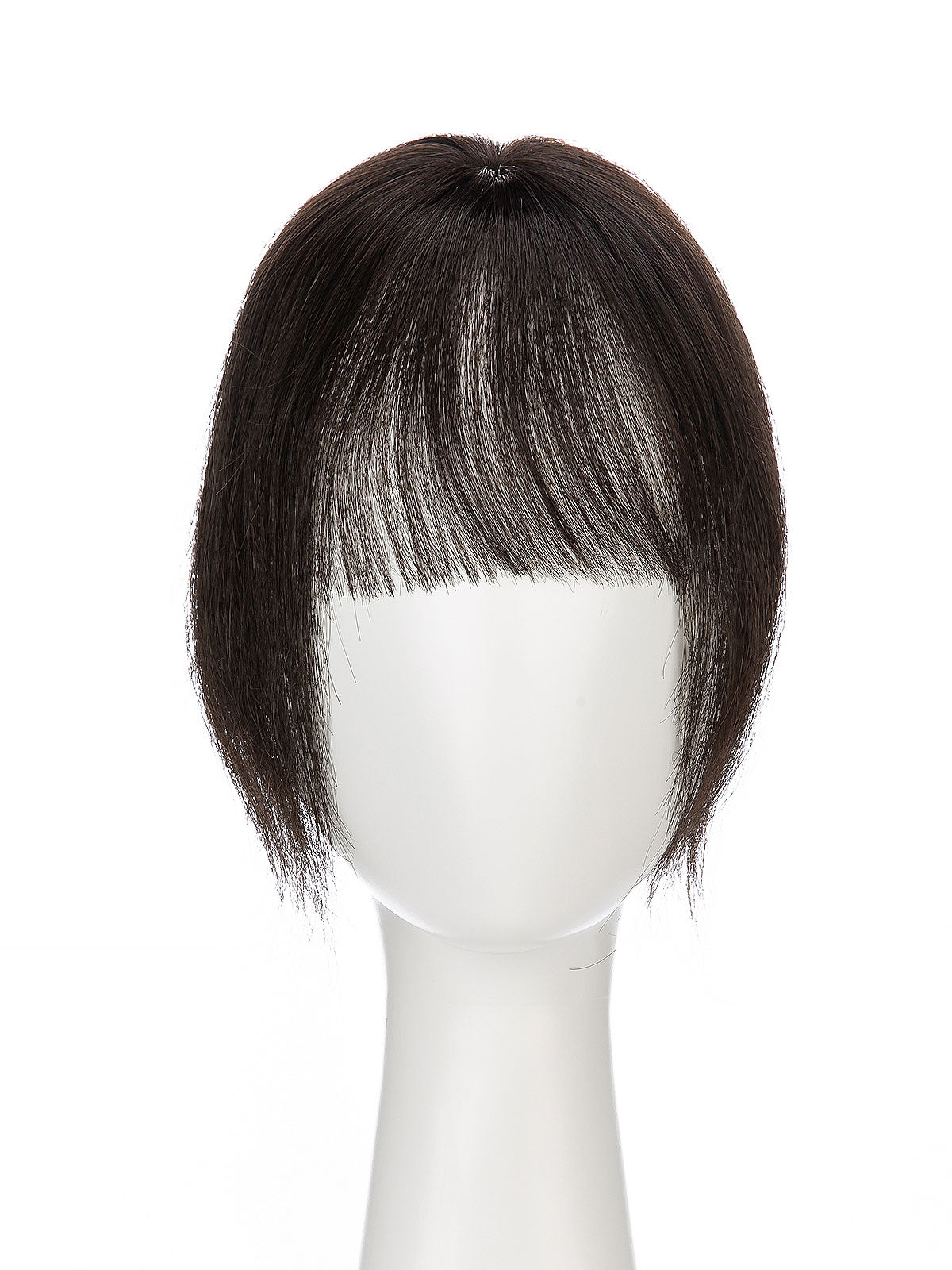 Elise in Natural Black | 9" Remy Human Hair Topper | HD Lace Closure with Bangs by ECCO Hair