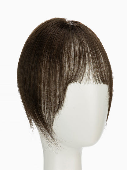 Elise in Medium Brown | 9" Remy Human Hair Topper | HD Lace Closure with Bangs by ECCO Hair