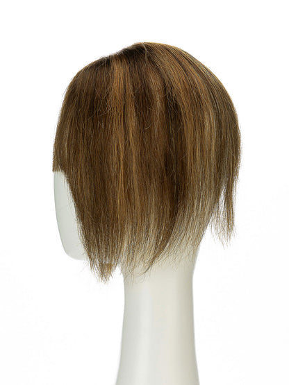 Elise in Honey Chestnut Blend | 9" Remy Human Hair Topper | HD Lace Closure with Bangs by ECCO Hair