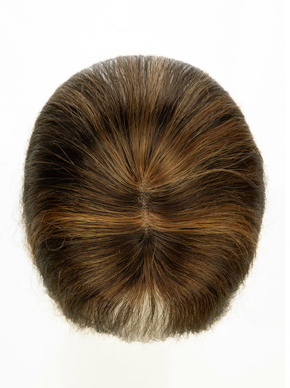 Elise in Honey Chestnut Blend | 9" Remy Human Hair Topper | HD Lace Closure with Bangs by ECCO Hair