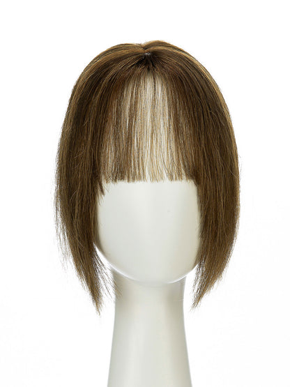 Elise in Honey Chestnut Blend | 9" Remy Human Hair Topper | HD Lace Closure with Bangs by ECCO Hair