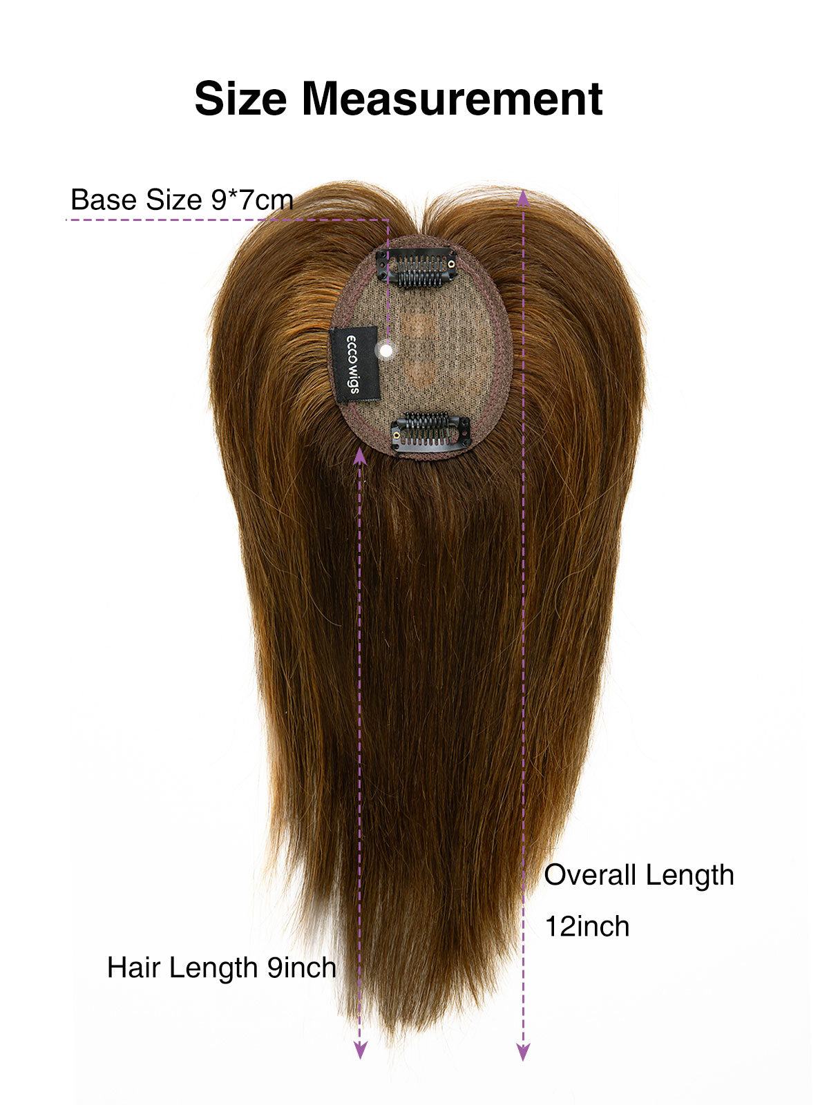 Elise in Honey Chestnut Blend | 9" Remy Human Hair Topper | HD Lace Closure with Bangs by ECCO Hair