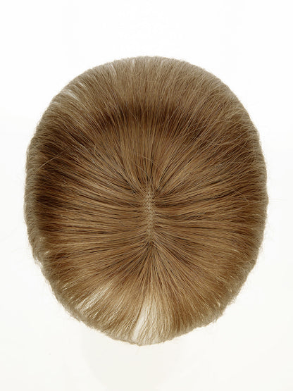 Elise in Light Chestnut Brown | 9" Remy Human Hair Topper | HD Lace Closure with Bangs by ECCO Hair