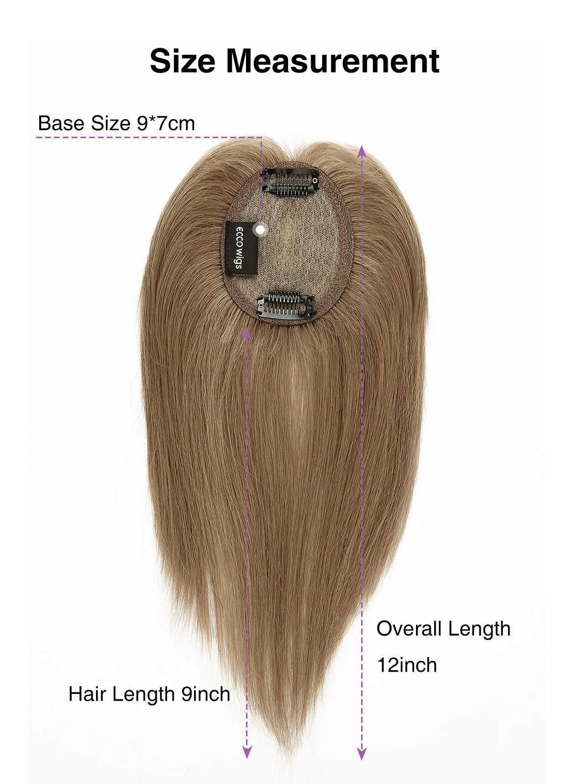 Elise in Soft Ash Brown Mix | 9" Remy Human Hair Topper | HD Lace Closure with Bangs by ECCO Hair