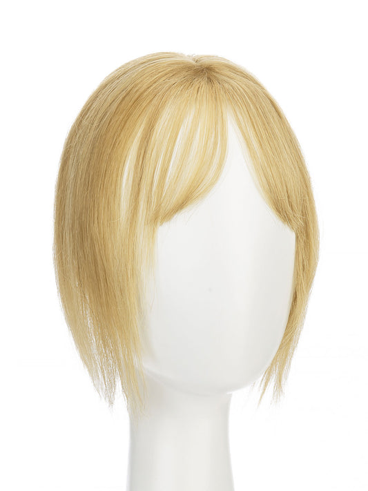 Elise in Cool Beige Blonde | 9" Remy Human Hair Topper | HD Lace Closure with Bangs by ECCO Hair