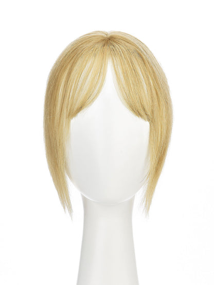 Elise in Cool Beige Blonde | 9" Remy Human Hair Topper | HD Lace Closure with Bangs by ECCO Hair