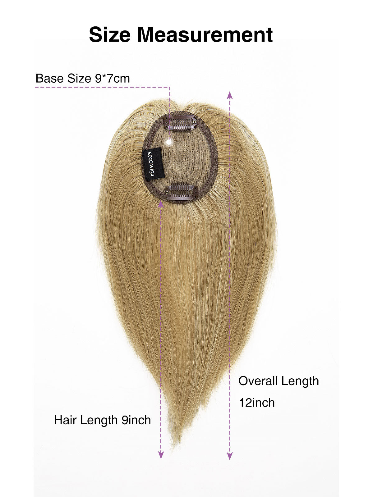 Elise in Cool Beige Blonde | 9" Remy Human Hair Topper | HD Lace Closure with Bangs by ECCO Hair