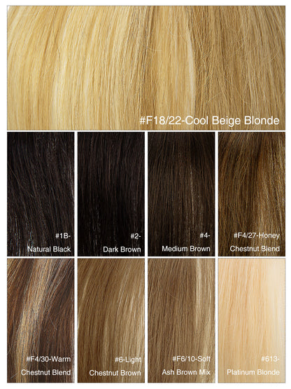 Elise in Cool Beige Blonde | 9" Remy Human Hair Topper | HD Lace Closure with Bangs by ECCO Hair