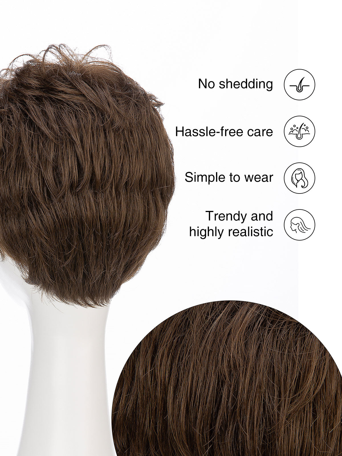 Ardin in Clay Brown | Wefted Synthetic Men¡¯s Wig | Light Brown Short Style by ECCO Hair