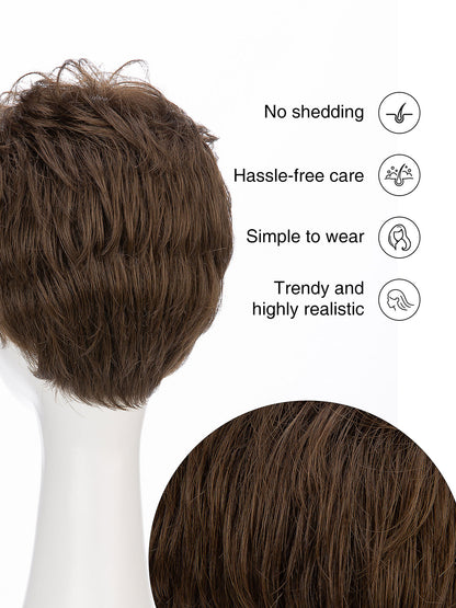 Ardin in Clay Brown | Wefted Synthetic Men¡¯s Wig | Light Brown Short Style by ECCO Hair