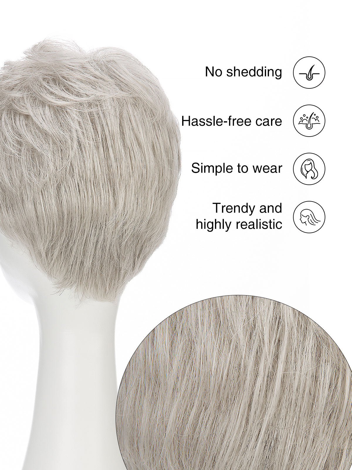 Ardin in Ash Grey | Wefted Synthetic Men¡¯s Wig | Silver Grey Hair System by ECCO Hair