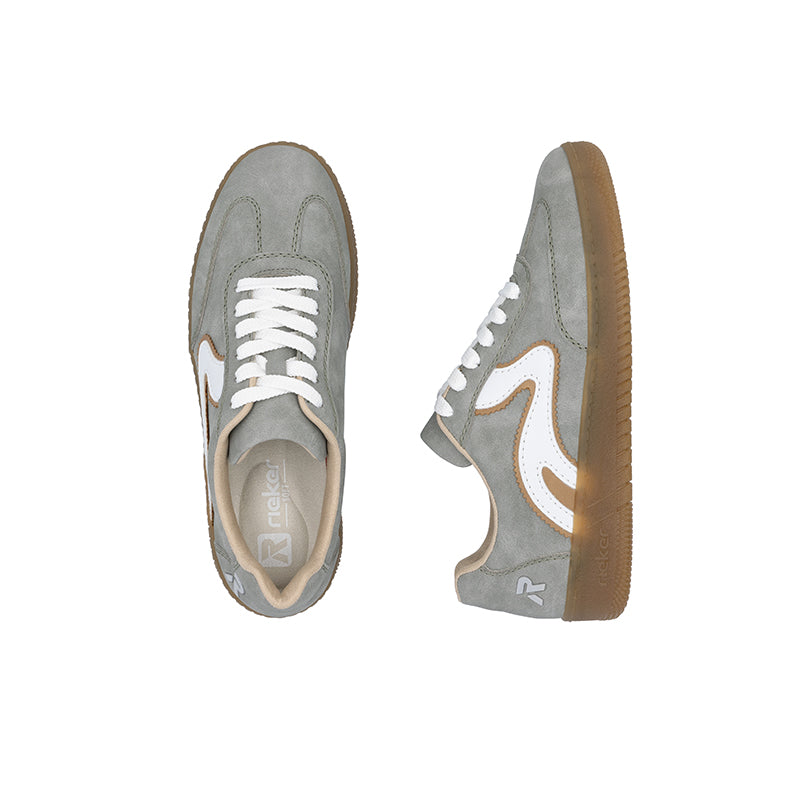 Rieker Women's Sneaker Grey Fashion Lace-up Casual Shoes M5512
