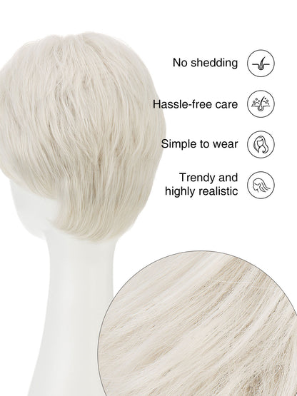 Eden in Arctic Pearl | Lace Front Mono Crown Synthetic Wig | Silver Pixie Wig by Rieker Wigs