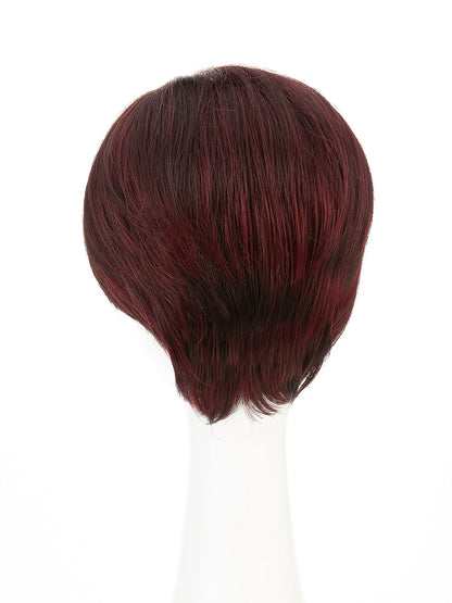 Sophie in Crimson Plum | Mono Part Short Straight Wig | Burgundy Red by Rieker Wigs