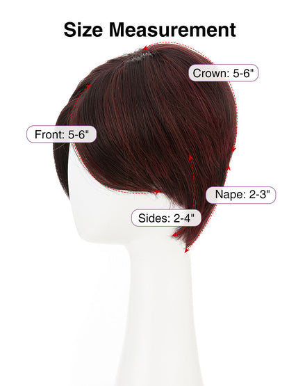 Sophie in Crimson Plum | Mono Part Short Straight Wig | Burgundy Red by Rieker Wigs
