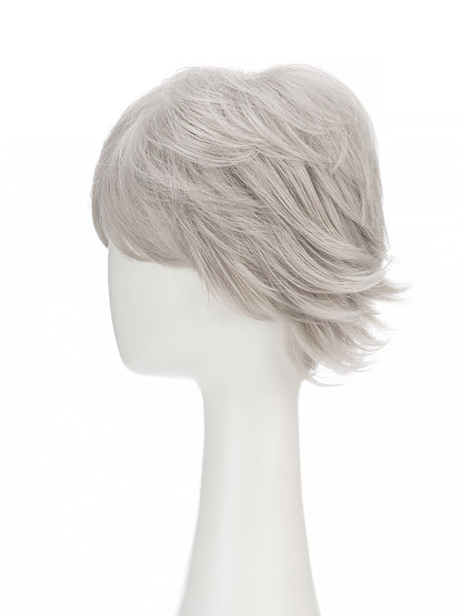 Irene in Smoky Beige | Wefted Synthetic Short Straight Wig | Ash Grey Wig by Rieker Wigs