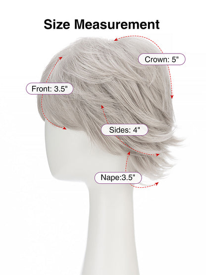 Irene in Smoky Beige | Wefted Synthetic Short Straight Wig | Ash Grey Wig by Rieker Wigs