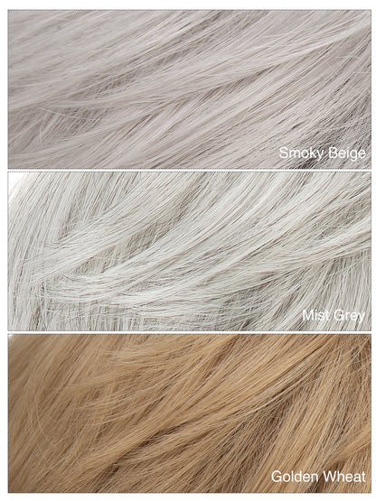 Irene in Smoky Beige | Wefted Synthetic Short Straight Wig | Ash Grey Wig by Rieker Wigs