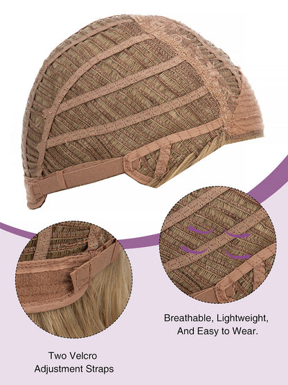 Irene in Golden Wheat | Wefted Synthetic Short Straight Wig | Blonde Wig by Rieker Wigs