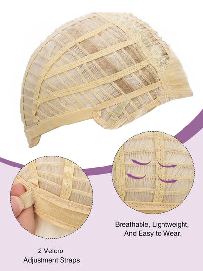 Marion in Sunlit Beige | Short Straight Synthetic Wig | Neutral Blonde Pixie by Rieker Wigs