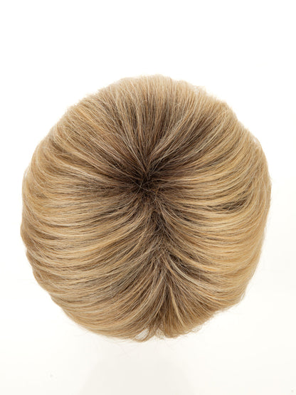 Isabelle in Honey Crème Rooted | Short Straight Synthetic Wig | Golden Blonde Wefted Wig by Rieker Wigs